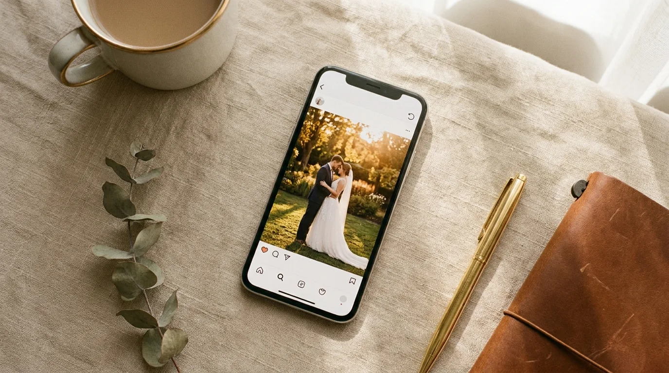 Compartir fotos de boda en redes sociales
