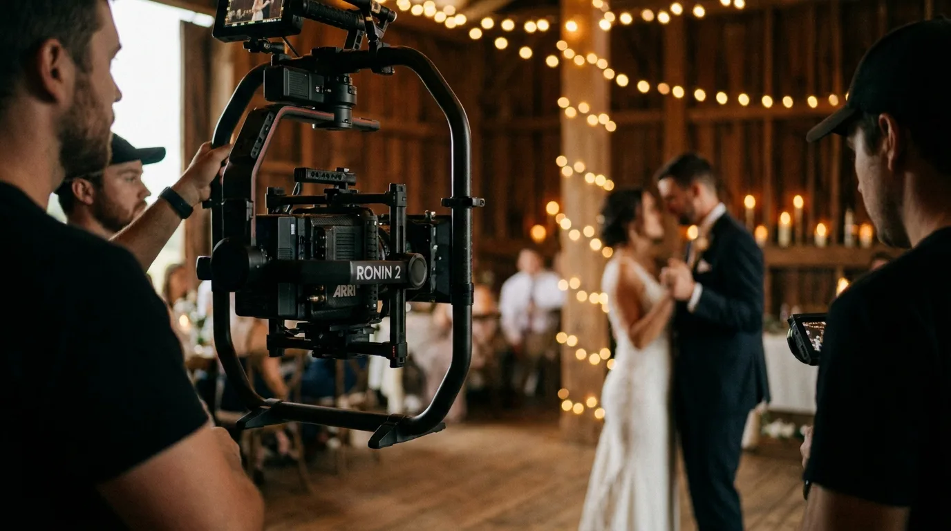 Equipo profesional para filmar bodas
