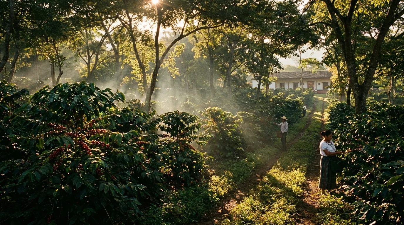 Sesión de fotos en finca de café