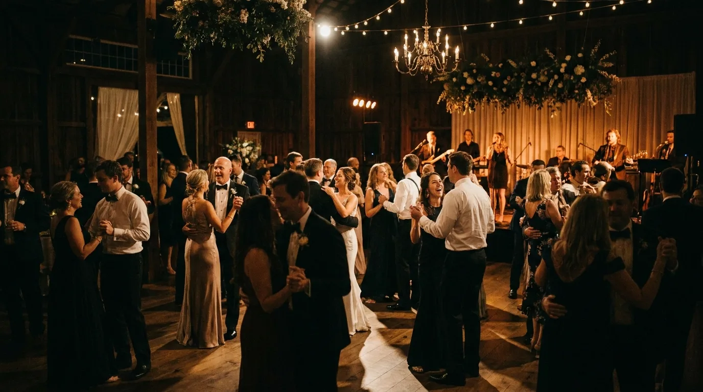 Iluminación profesional en una fiesta de boda