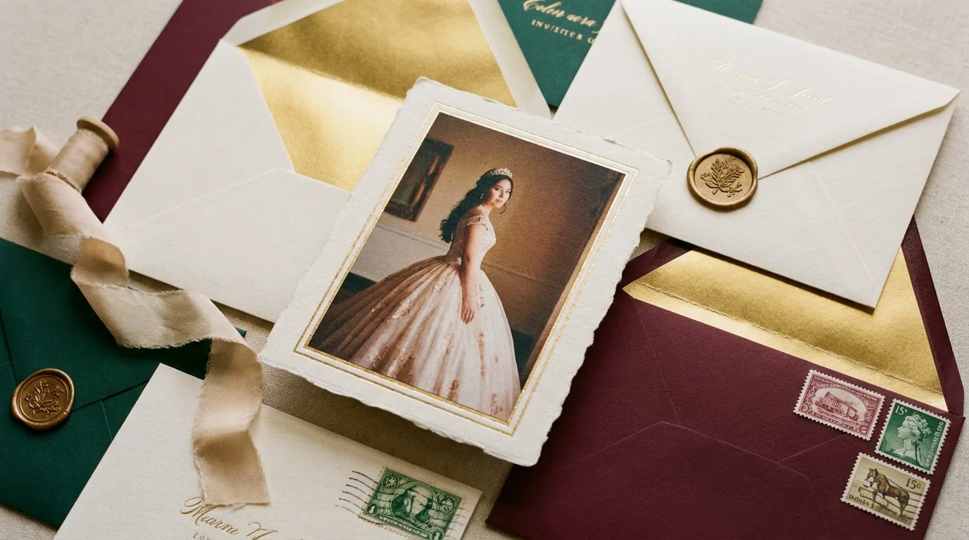 Invitaciones de XV años con fotos de la sesión