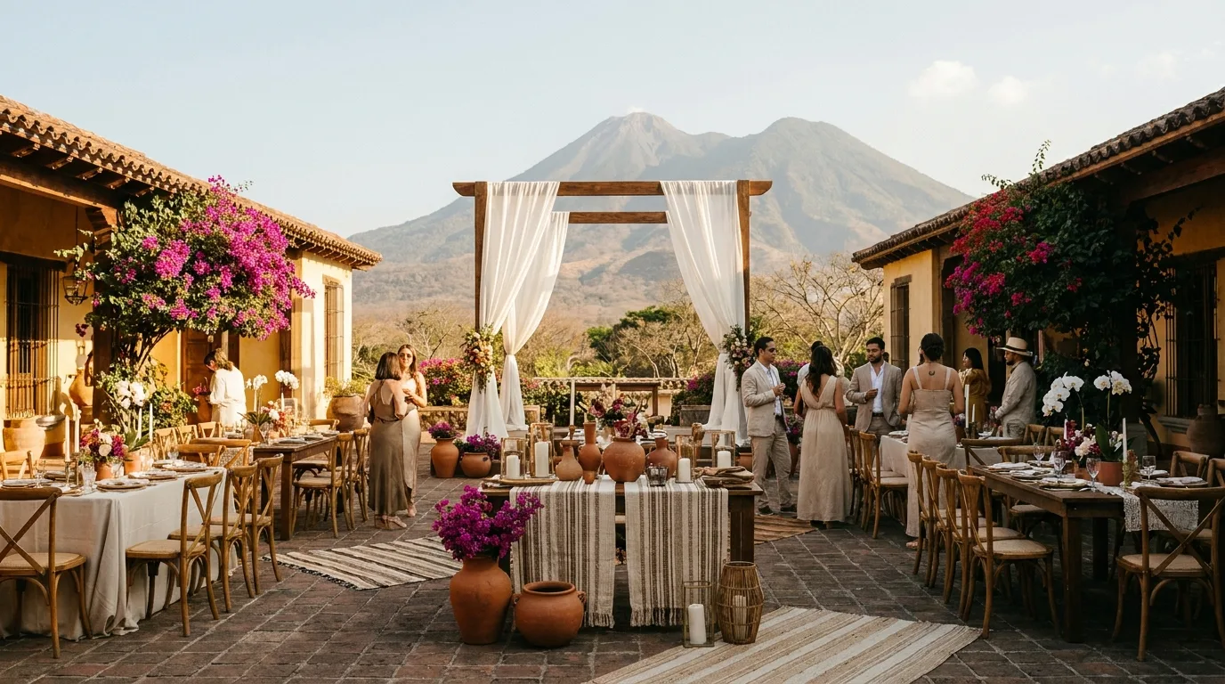 boda al aire libre en temporada seca en El Salvador