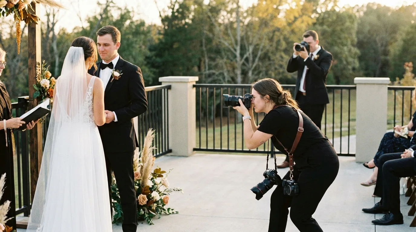 Segundo fotógrafo cubriendo una boda