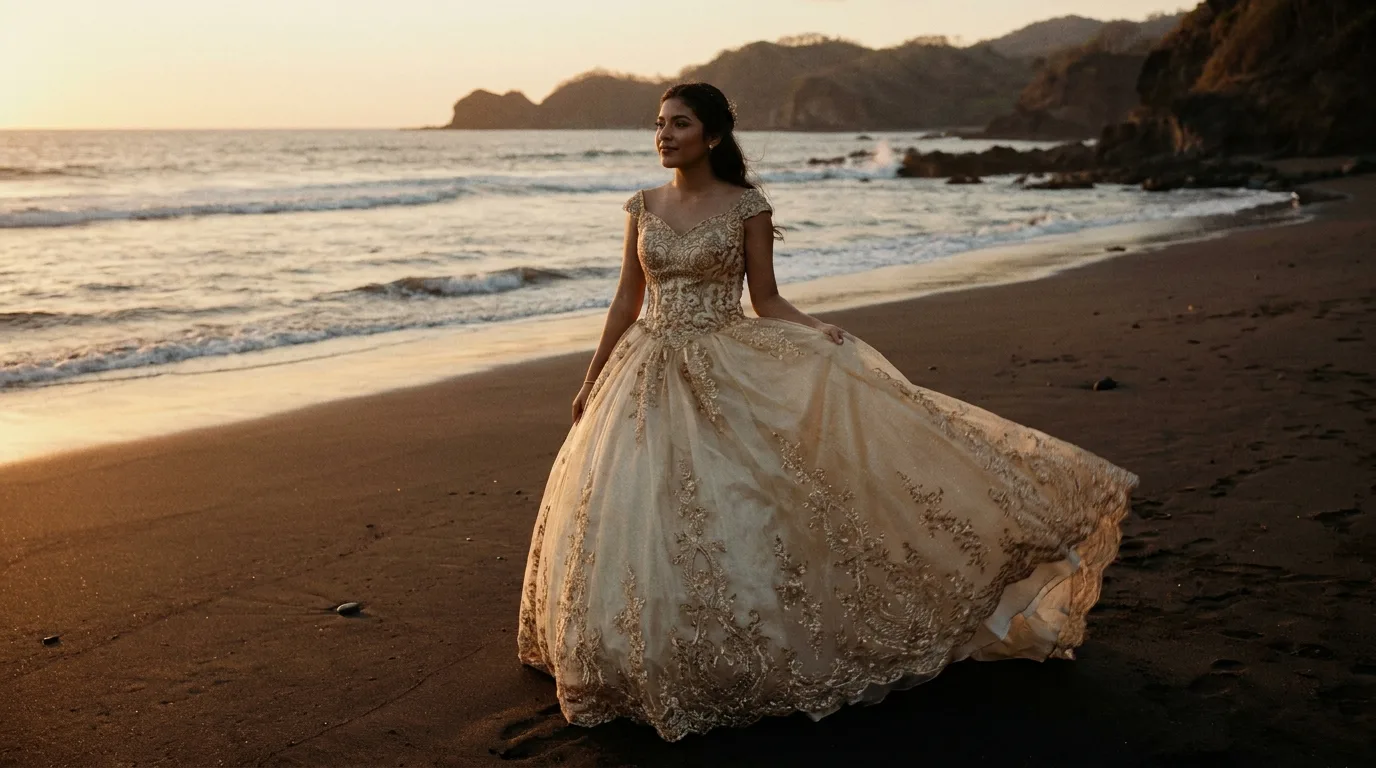 Sesión de XV años en la playa